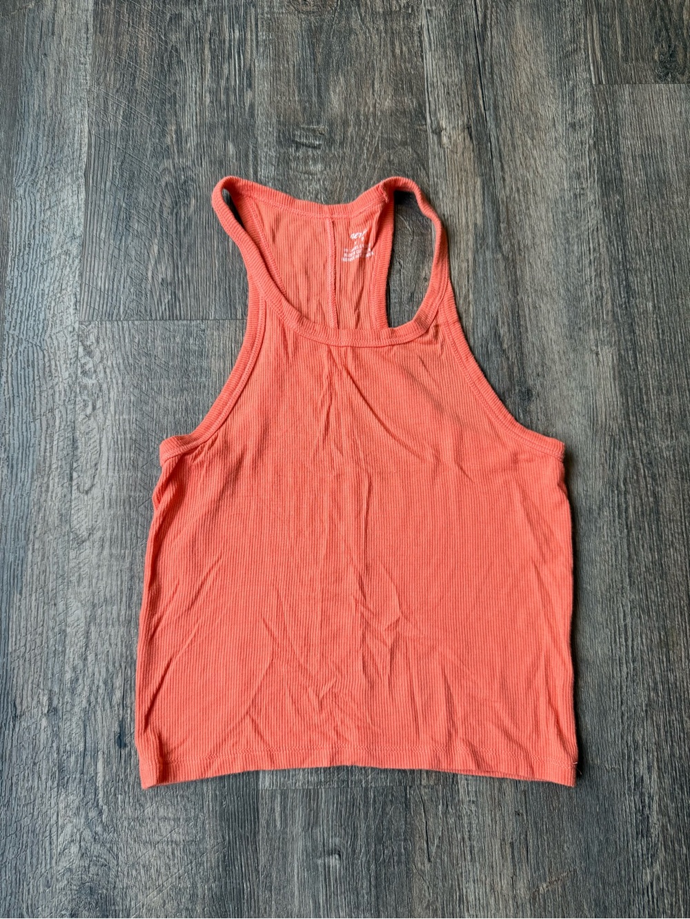 aerie Coral Ribbed Racerback Tank